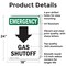 Signmission Gas Shutoff (Down Arrow) With Symbol, 18 in W x Rectangle, Aluminum OS-2PACK-EM-A-1824-V-10503 - alternate 3